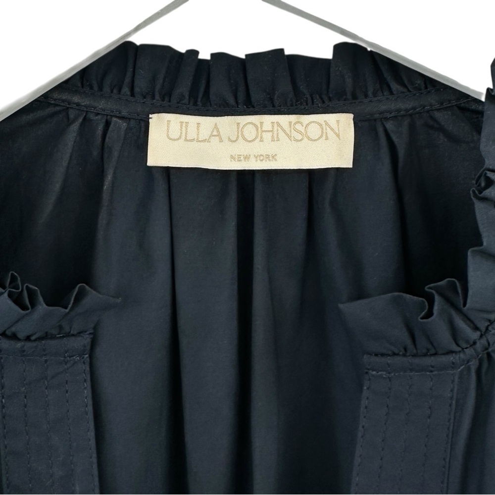Ulla Johnson Navy Puff Sleeve Tiered Midi Dress - Picture 9 of 11